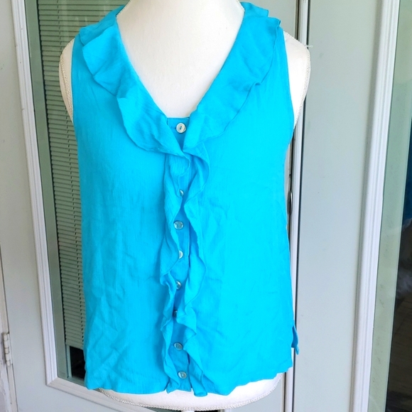 Very Vineyard Turquoise blouse - Picture 1 of 8